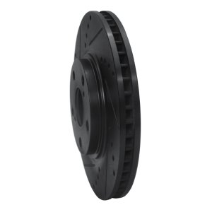 Lexus ES330 Brake Rotor (1) - Front Left - R1 Concepts - Drilled & Slotted - Black - `99-`07